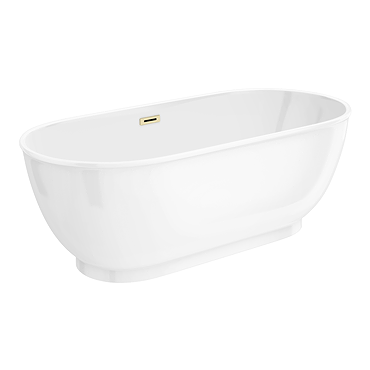 Chatsworth 1700 Freestanding Curved Bath – Double Ended with Brushed Brass Waste