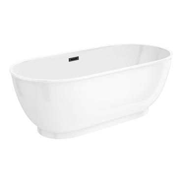 Chatsworth 1700 Freestanding Curved Bath - Double Ended with Matt Black Waste
