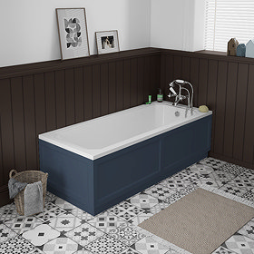 Chatsworth 1700 x 700 Single Ended Bath + Blue Panels Large Image