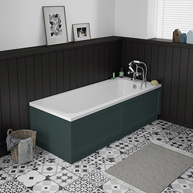 Chatsworth 1700 x 700 Single Ended Bath + Green Panels Large Image