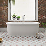 Chatsworth 1800 Roll Top Freestanding Curved Bath - Double Ended with Chrome Waste