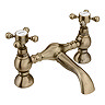 Chatsworth 1928 Antique Brass Crosshead Bath Filler Tap  In Bathroom Large Image
