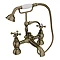 Chatsworth 1928 Antique Brass Crosshead Bath Shower Mixer Tap with Shower Kit  In Bathroom Large Image