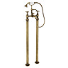 Chatsworth 1928 Antique Brass Crosshead Freestanding Bath Shower Mixer Tap