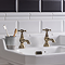 Chatsworth 1928 Antique Brass Crosshead Pillar Basin Taps