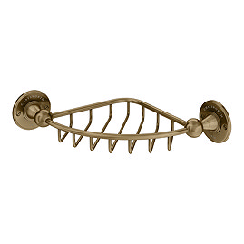 Chatsworth 1928 Antique Brass Traditional Corner Soap Basket