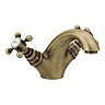 Chatsworth 1928 Antique Brass Traditional Crosshead Mono Basin Mixer Tap
