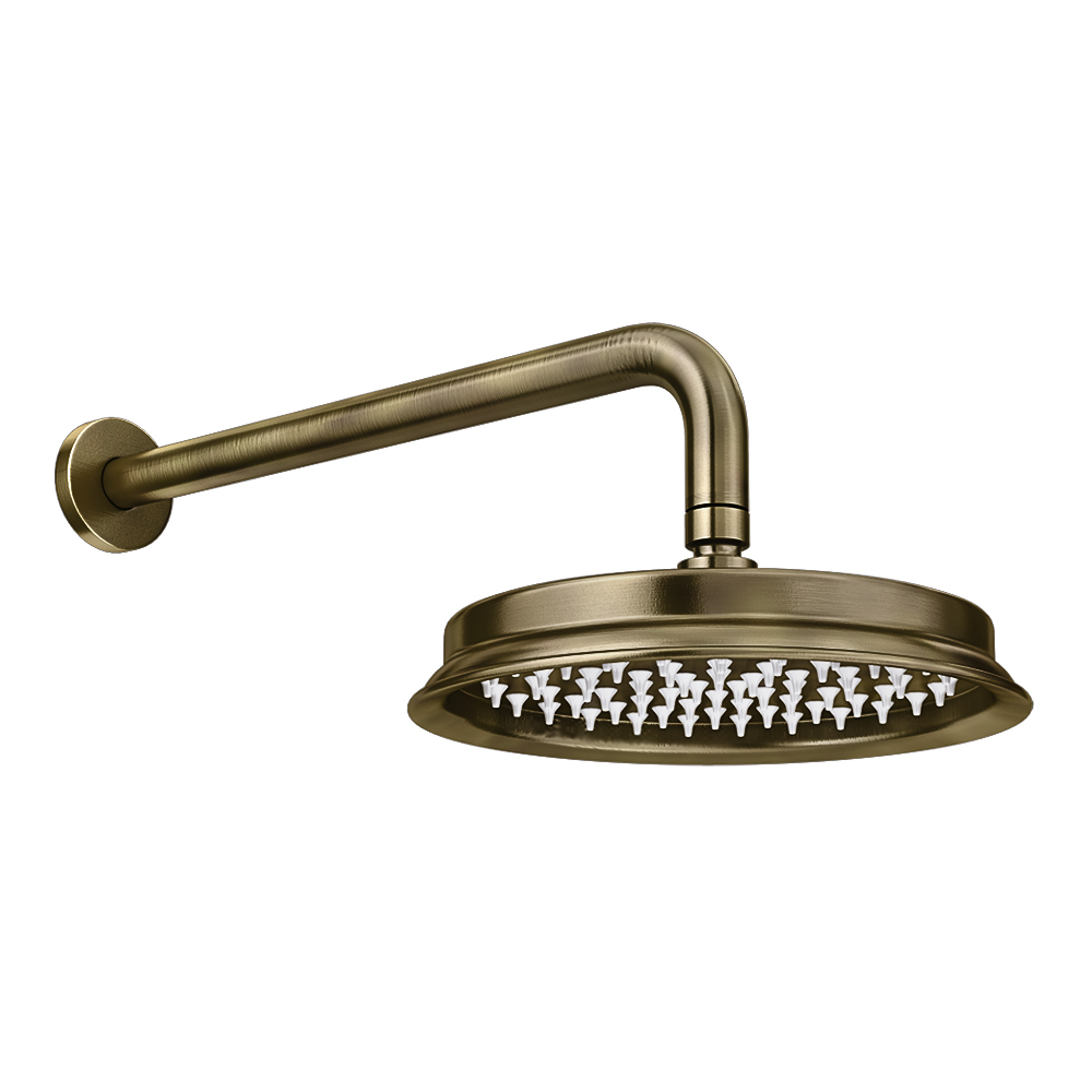 Chatsworth 1928 Antique Brass Traditional Shower With Concealed Valve 8 Airtec Head Handset 0490