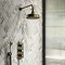 Chatsworth 1928 Antique Brass Traditional Shower with Concealed Valve, 8" Head + Handset Large Image