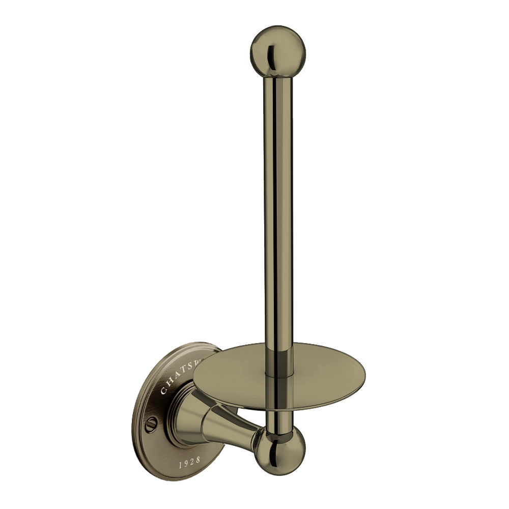 Chatsworth 1928 Antique Brass Traditional Spare Toilet Roll Holder