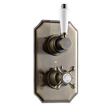 Chatsworth 1928 Antique Brass Traditional Twin Concealed Shower Valve  Profile Large Image