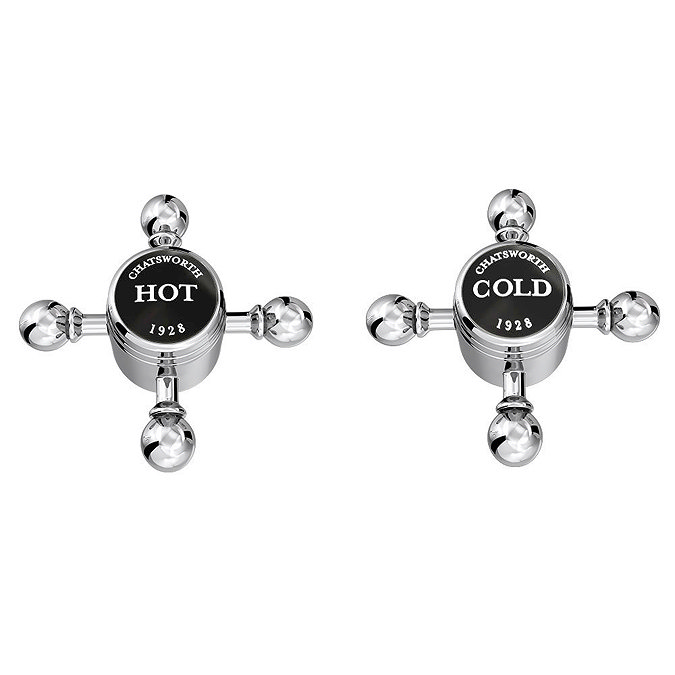 Chatsworth 1928 Black Traditional Crosshead Freestanding Bath Shower Mixer Tap