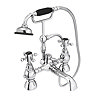 Chatsworth 1928 Black Traditional Crosshead Freestanding Bath Shower Mixer Tap