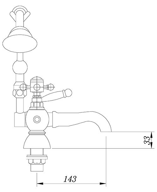Chatsworth 1928 Black Traditional Crosshead Freestanding Bath Shower Mixer Tap