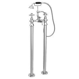 Chatsworth 1928 Black Traditional Crosshead Freestanding Bath Shower Mixer Tap