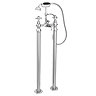 Chatsworth 1928 Black Traditional Crosshead Freestanding Bath Shower Mixer Tap