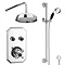 Chatsworth 1928 Black Traditional Push-Button Shower Pack with Slide Rail Kit + Wall Mounted Head La