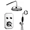 Chatsworth 1928 Black Traditional Push-Button Shower System with Large Handset + 8" Rainfall Shower 