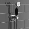 Chatsworth 1928 Black Traditional Push-Button Shower Valve Pack with Handset + Rainfall Shower Head 
