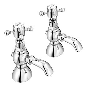 Chatsworth 1928 Traditional 3 Inch Spout Crosshead Pillar Basin Taps Large Image