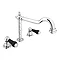 Chatsworth 1928 Traditional 3TH Black Lever Basin Mixer Tap with Swivel Spout + Waste Large Image