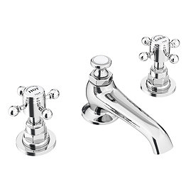 Chatsworth 1928 Traditional 3TH Crosshead Basin Mixer Tap + Waste Large Image
