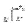 Chatsworth 1928 Traditional 3TH White Lever Deck Mounted Basin Mixer Tap with Curved Spout  Feature 