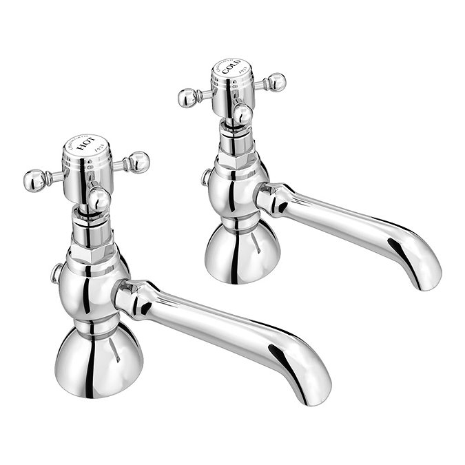 Chatsworth 1928 Traditional 5 Inch Spout Crosshead Pillar Basin Taps Large Image