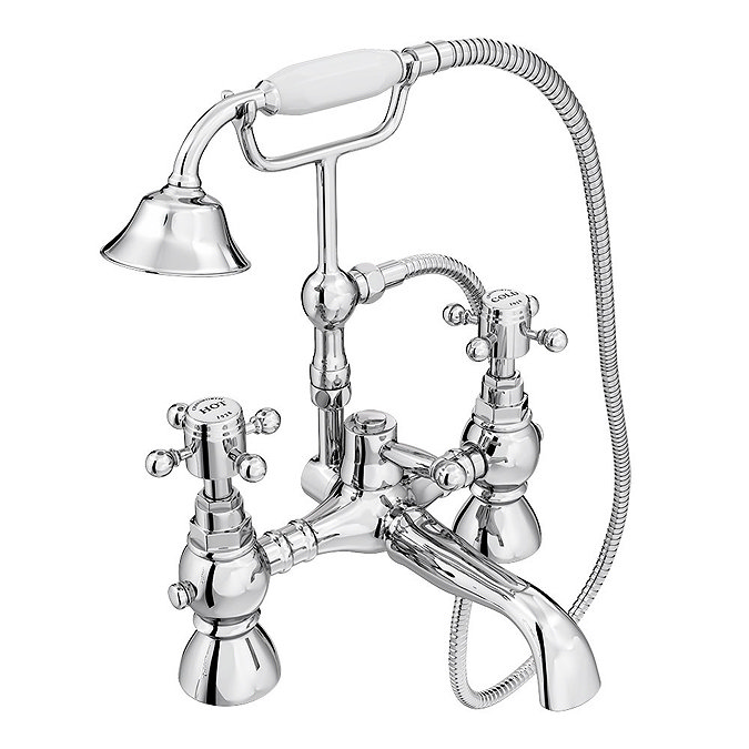 Chatsworth 1928 Traditional Bath Shower Mixer Tap with Adjustable Shrouds for Roll Top Baths  Profil