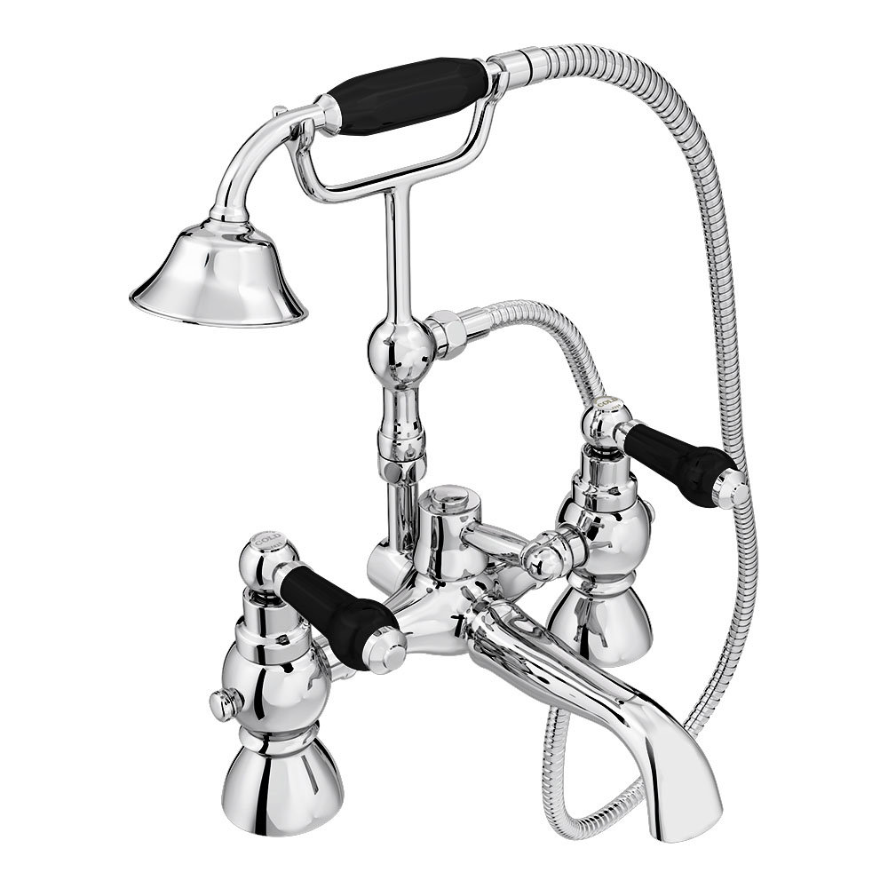 Chatsworth 1928 Traditional Black Lever Bath Shower Mixer Tap with ...