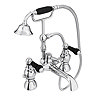 Chatsworth 1928 Traditional Black Lever Bath Shower Mixer Tap with Shower Kit Large Image