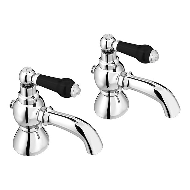 Chatsworth 1928 Traditional Black Lever Pillar Bath Taps Victorian Plumbing Uk 9500