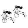 Chatsworth 1928 Traditional Black Lever Pillar Bath Taps Large Image