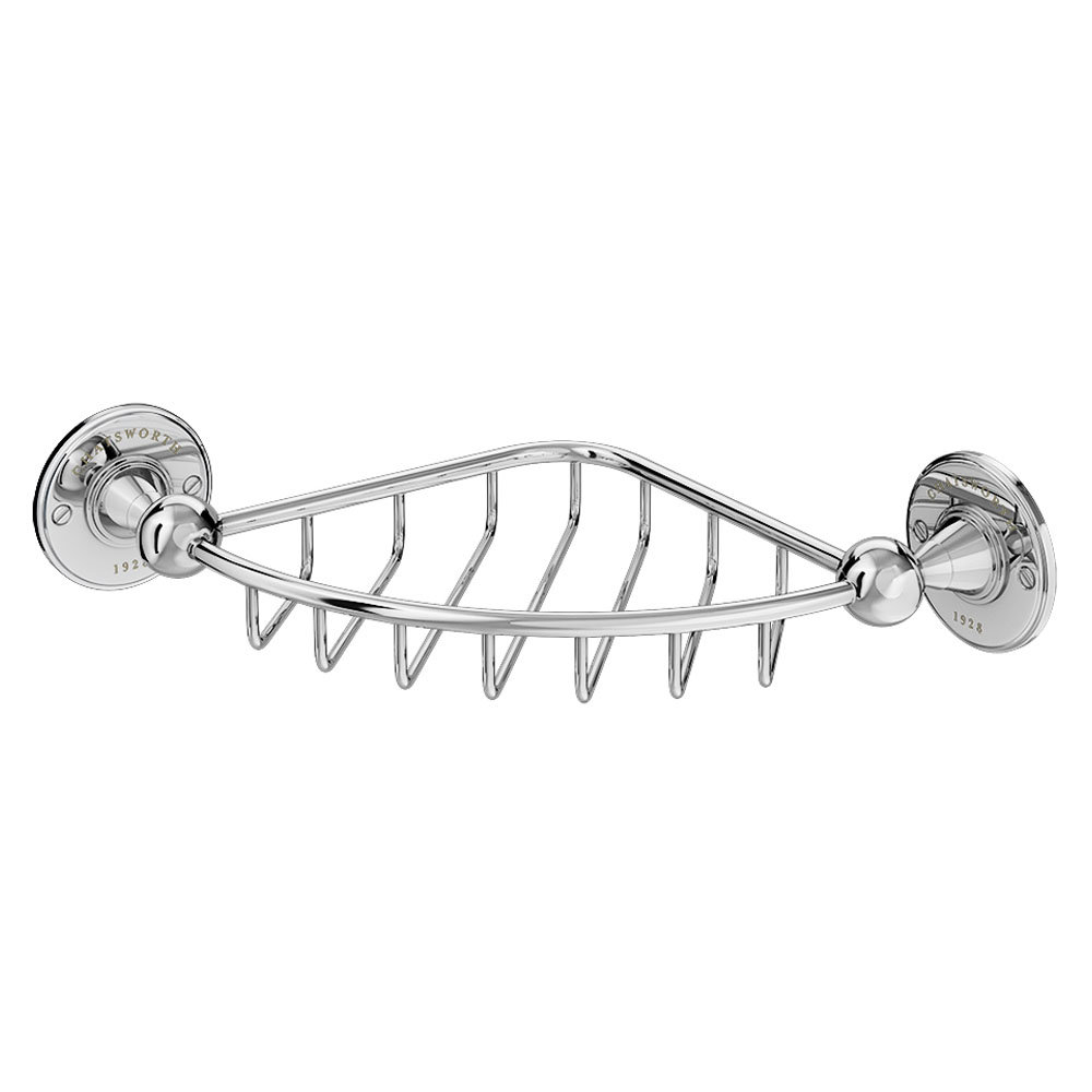 Chatsworth 1928 Traditional Corner Soap Basket Chrome Victorian