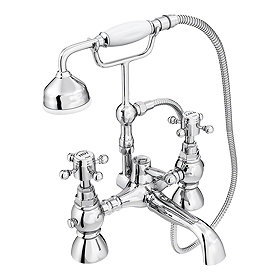 Chatsworth 1928 Traditional Crosshead Bath Shower Mixer Tap with Shower Kit Large Image