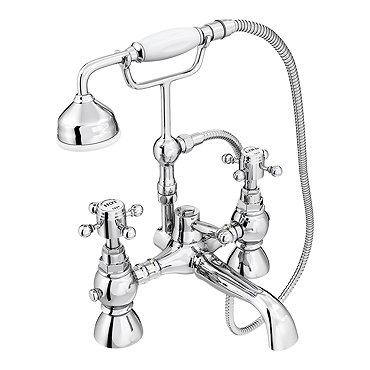 Chatsworth 1928 Traditional Crosshead Bath Shower Mixer Tap with Shower Kit  Profile Large Image