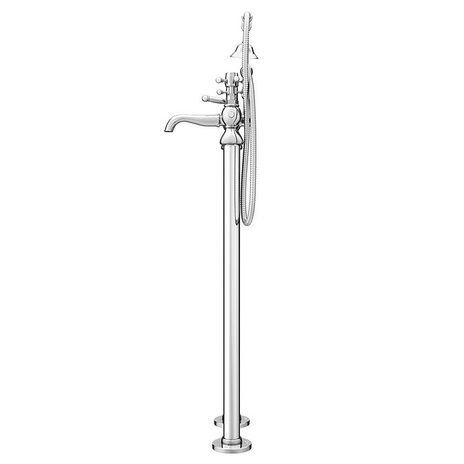 Chatsworth 1928 Traditional Crosshead Freestanding Bath Shower Mixer Tap  In Bathroom Large Image