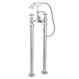 Chatsworth 1928 Traditional Crosshead Freestanding Bath Shower Mixer Tap Large Image