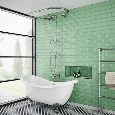 Chatsworth 1928 Traditional Free Standing Over-Bath Shower System  Profile Large Image