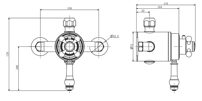 Chatsworth 1928 Traditional Luxury Rigid Riser Shower Kit with Diverter & Valve