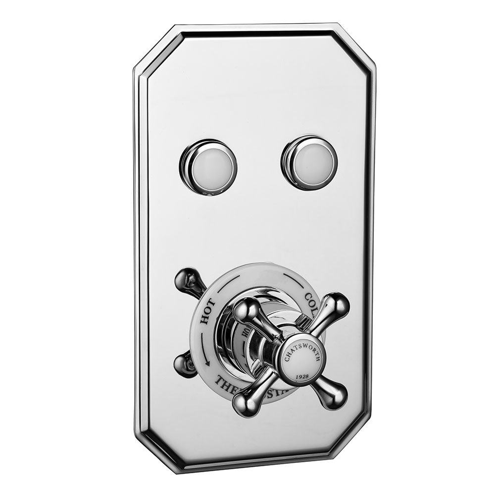 Chatsworth 1928 Traditional Push Button Shower Valve Pack With Handset Rainfall Shower Head 7467