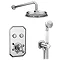Chatsworth 1928 Traditional Push-Button Shower Valve Pack with Handset + Rainfall Shower Head Large 