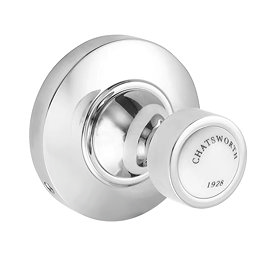Chatsworth 1928 Traditional Robe Hook (Chrome with White Indice)