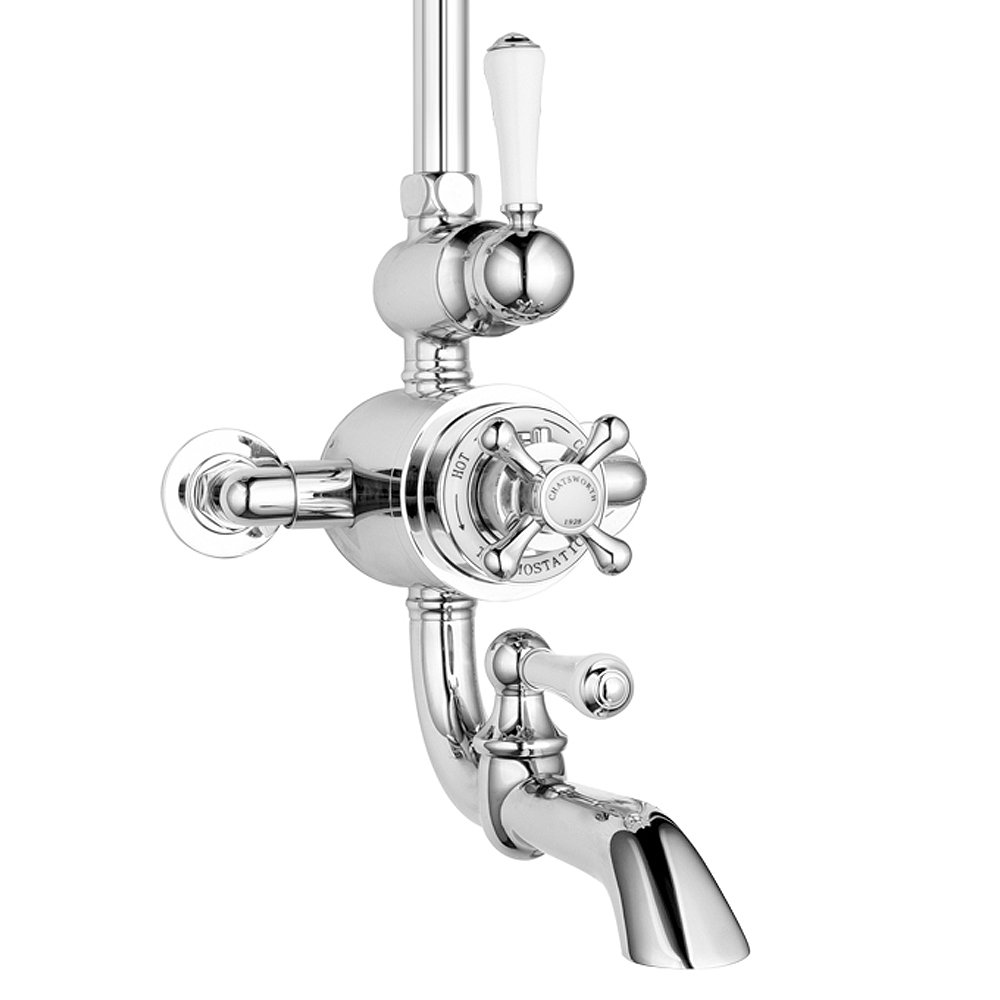 Chatsworth 1928 Traditional Thermostatic Shower With Rigid Riser And Bath Tap Victorian Plumbing Uk