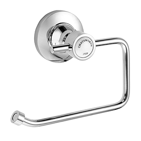 Chatsworth 1928 Traditional Toilet Roll Holder (Chrome with White Indice)