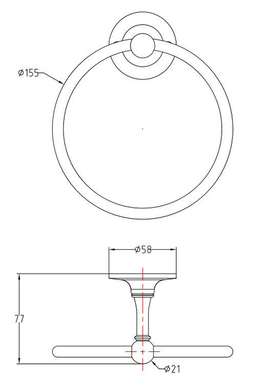 Chatsworth 1928 Traditional Towel Ring Brushed Brass