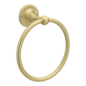 Chatsworth 1928 Traditional Towel Ring Brushed Brass
