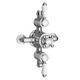 Chatsworth 1928 Traditional Triple Exposed Thermostatic Shower Valve Large Image