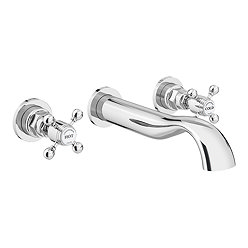 Chatsworth 1928 Traditional Wall Mounted Crosshead Basin Mixer Tap Large Image