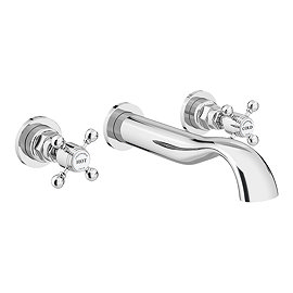 Chatsworth 1928 Traditional Wall Mounted Crosshead Basin Mixer Tap Large Image